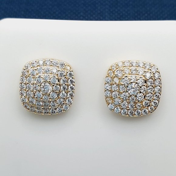 "14K Gold Plated Cubic Zircon Earrings, EVBRS471